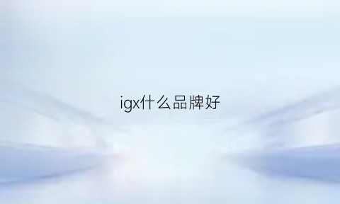 igx什么品牌好