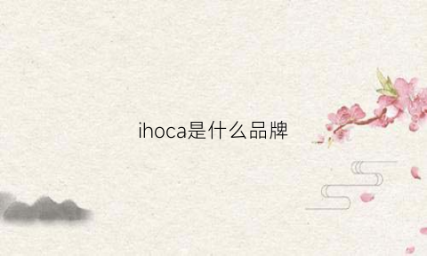 ihoca是什么品牌(ichi是什么品牌)