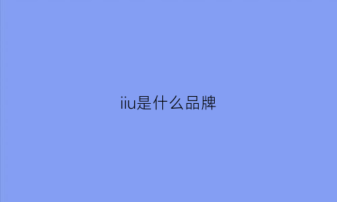 iiu是什么品牌(uiul是什么牌子)