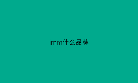 imm什么品牌