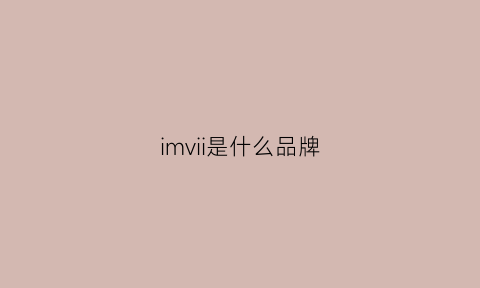 imvii是什么品牌(imi是什么牌子)