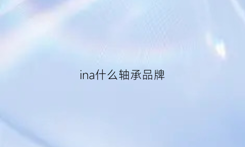 ina什么轴承品牌(iinaa轴承什么牌子)