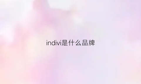 indivi是什么品牌(indivi服装什么档次)