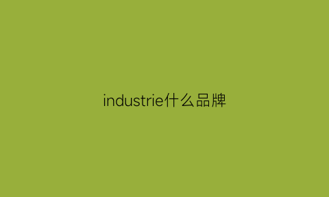 industrie什么品牌(indios是什么牌子)