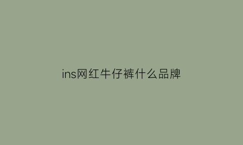 ins网红牛仔裤什么品牌(ins牛仔裤是什么意思)