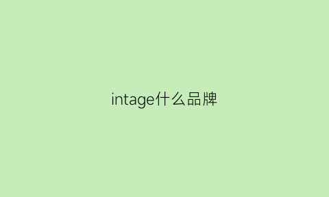 intage什么品牌