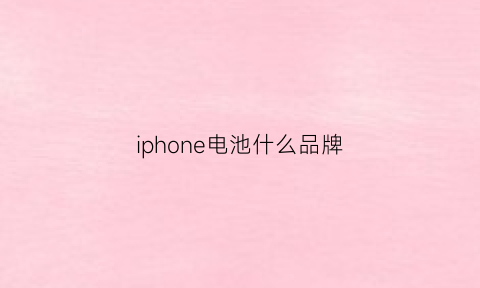 iphone电池什么品牌(iPhone电池什么品牌好)