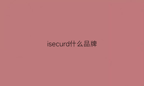 isecurd什么品牌(isd是什么品牌)