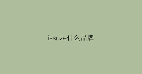 issuze什么品牌(iss是什么品牌)