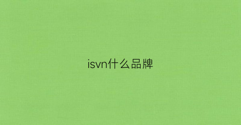 isvn什么品牌(is是什么服装品牌)