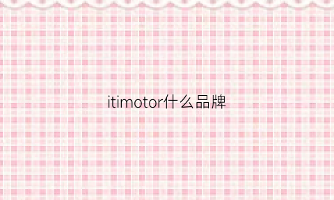 itimotor什么品牌(it这个牌子)