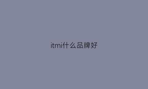 itmi什么品牌好(immi品牌)