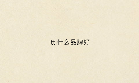 itti什么品牌好(ittitud什么牌子)