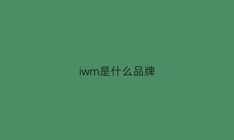 iwm是什么品牌(iwarm是什么牌子)