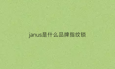 janus是什么品牌指纹锁(世界名牌指纹锁)