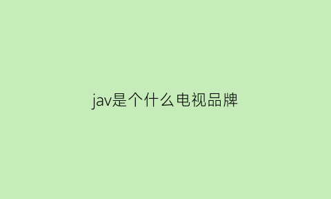 jav是个什么电视品牌