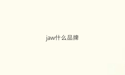 jaw什么品牌(ja是什么品牌)