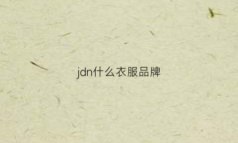 jdn什么衣服品牌(jdnvdo是什么牌子)