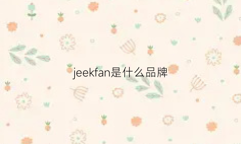 jeekfan是什么品牌(jeeback是什么牌子)