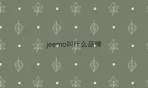 jeemo叫什么品牌(jeevoo是什么哪国的品牌)