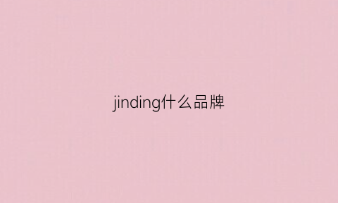 jinding什么品牌(jding是什么牌子)