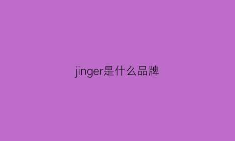 jinger是什么品牌(jingpin是什么品牌)