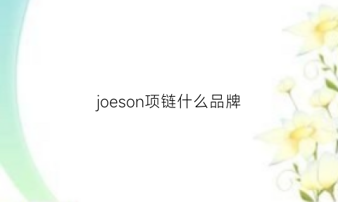 joeson项链什么品牌(jolee项链怎么样)