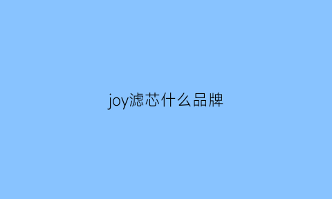 joy滤芯什么品牌