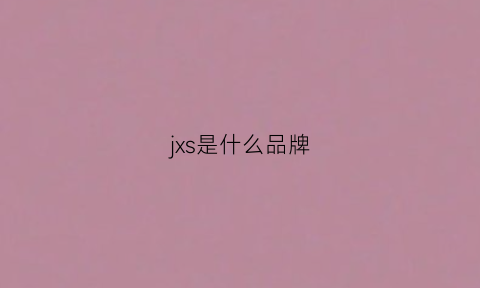 jxs是什么品牌(jx是什么牌子)