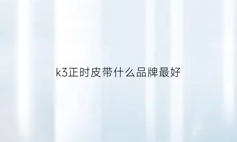 k3正时皮带什么品牌最好(起亚k3发动机是正时链条)