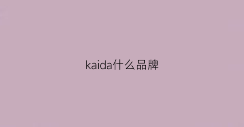 kaida什么品牌(kaija是什么牌子)