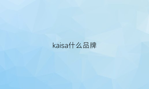 kaisa什么品牌(kaisaber是什么牌子)