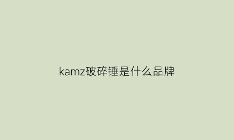 kamz破碎锤是什么品牌