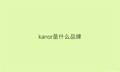 kanor是什么品牌(kayoo是什么品牌)