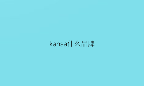 kansa什么品牌(kan什么牌子)