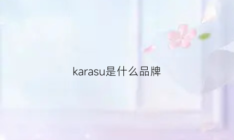 karasu是什么品牌