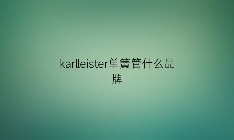 karlleister单簧管什么品牌(ca单簧管)