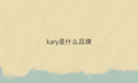 kary是什么品牌