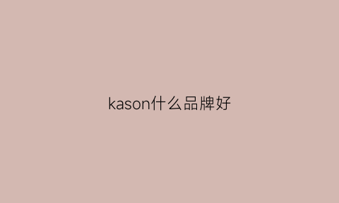 kason什么品牌好(kas什么牌子)