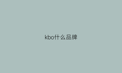 kbo什么品牌(kbne这个牌子什么档次)