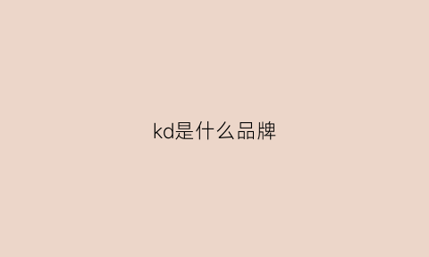 kd是什么品牌(kdi是什么牌子)