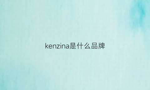 kenzina是什么品牌(ken是什么牌子)