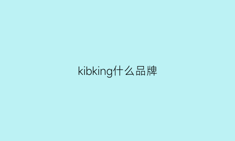 kibking什么品牌(kcj是什么品牌)