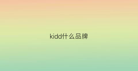 kidd什么品牌(kiddi是什么牌子的鞋)