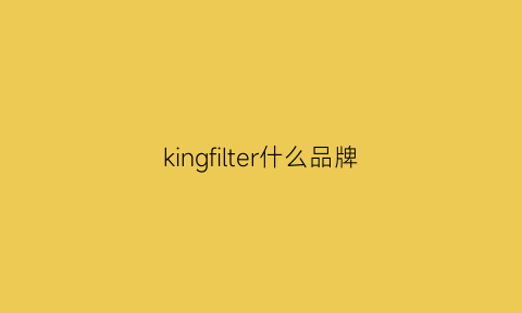 kingfilter什么品牌(kingwolf是什么牌子)