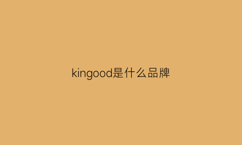 kingood是什么品牌