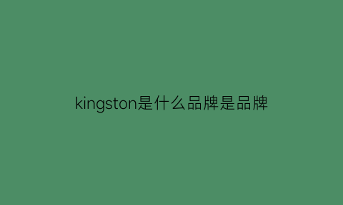 kingston是什么品牌是品牌