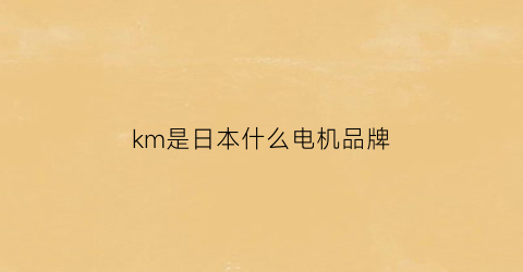 km是日本什么电机品牌(km电器)