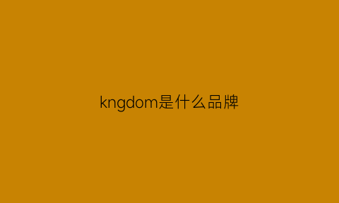 kngdom是什么品牌