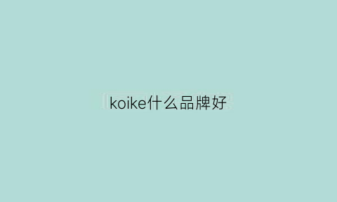 koike什么品牌好(konke是什么牌子)